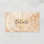 Houtkorrel Details QR code Custom Rustic Wedding Informatiekaartje (Voorkant)