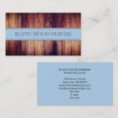 Houtkorrel Rustic Grey Blue Monogram Visitekaartje (Voorkant / Achterkant)