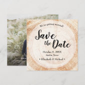 Houtkorrel Rustic Wedding Save the date foto Kaart (Voorkant / Achterkant)