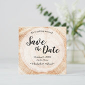Houtkorrel Rustic Wedding Save the date foto Kaart (Staand voorkant)