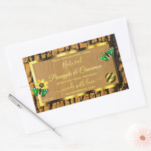 Houtkorrels, bijtende boomschors, Logo Rechthoekige Sticker