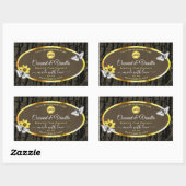 Houtkorrels Donkerbruine gouden etiketten toevoege (Vel)