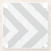 Houtkorrels Gedopt zwart en wit patroon Glazen Onderzetter (Achterkant)