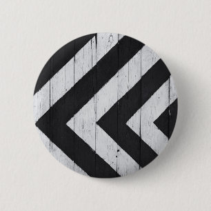 Houtkorrels Gedopt zwart en wit Ronde Button 5,7 Cm