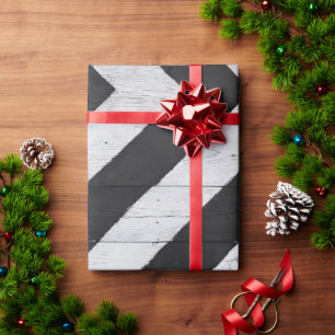 Houtkorrels, geverfd zwart en wit cadeaupapier