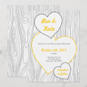 Houtkorrels Weddenschappen - Geel en grijs Kaart (Voorkant / Achterkant)