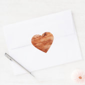 Houtkorreltextuur Hart Sticker (Envelop)