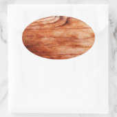 Houtkorreltextuur Ovale Sticker (Tas)
