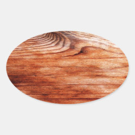 Houtkorreltextuur Ovale Sticker