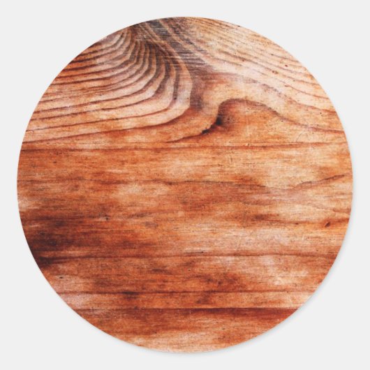 Houtkorreltextuur Ronde Sticker (Voorkant)