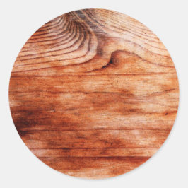 Houtkorreltextuur Ronde Sticker