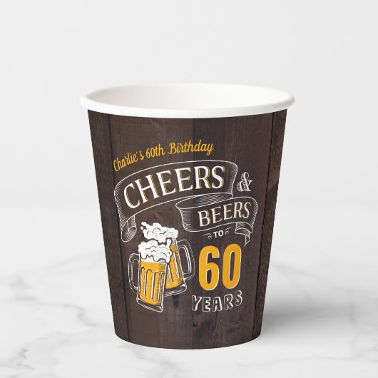 Houtkousen en -bier van elke leeftijd papieren bekers (Voorkant)