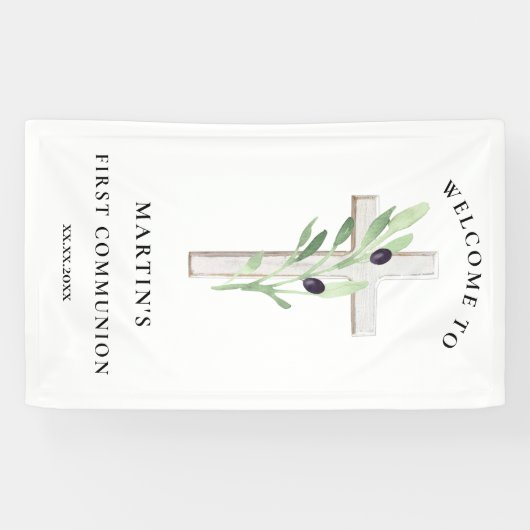 houtkruising eerste gemeenschap spandoek (Horizontaal)