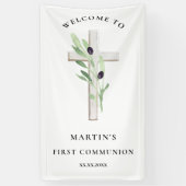 houtkruising eerste gemeenschap spandoek (Verticaal)