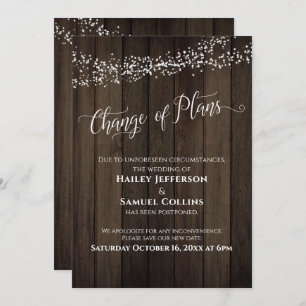 Houtlampwijziging Kaart uitgestelde bruiloft