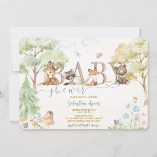 Houtland baby shower uitnodigingen