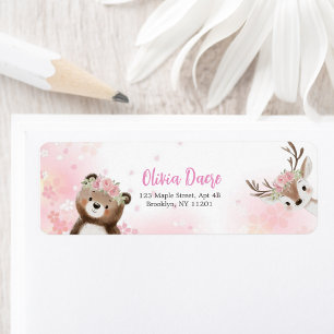 Houtland Blush Retouradreslabel voor Baby Meisje Etiket