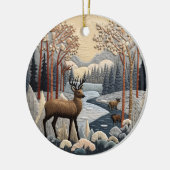 Houtland Herten 3D Kerstmis dier Keramisch Ornament (Links)