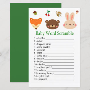 Houtlanddieren Baby woord-scramble game