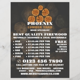 Houtlog Logo, Hout/Hout/Houtwerf Advertentie Flyer