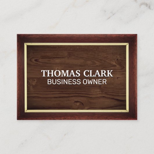 Houtnerf | Bruin Vintage Frame Visitekaartje (Voorkant)