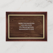 Houtnerf | Bruin Vintage Frame Visitekaartje (Achterkant)