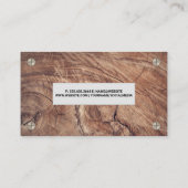 Houtnerf en metaalschroeven visitekaartje (Achterkant)