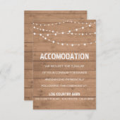 Houtnerf en snoerlampjes bruiloft insert informatiekaartje (Voorkant / Achterkant)