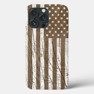 Houtnerf Grunge Amerikaanse Vlag iPhone 13 Pro Hoesje