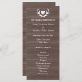  houtnerf herten gewei bruiloft programma (Voorkant / Achterkant)