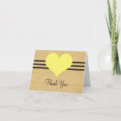 Houtnerf Mod Hart Bedankkaart, Geel Bedankkaart (Voorkant)