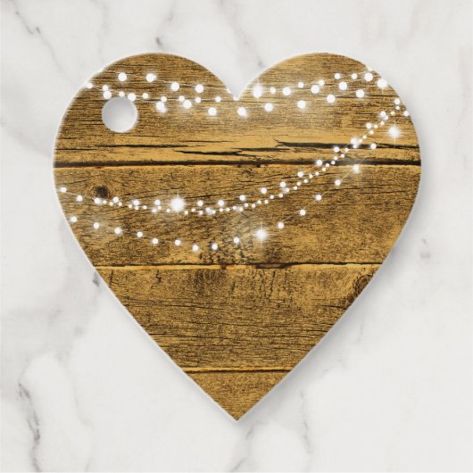 Houtnerf & Sprookjeslichtjes Landelijke Bruiloft Bedankjes Labels (Voorkant)