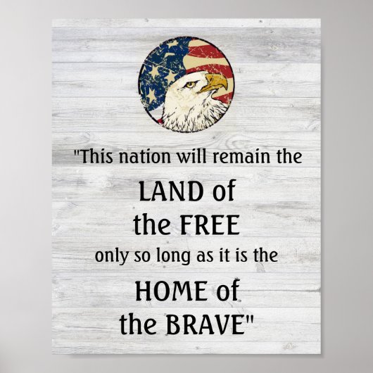 Houtontwerp Startpunt van de Brave Freedom Quote Poster (Voorkant)