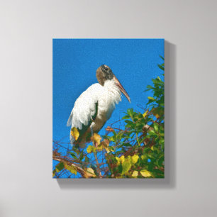 Houtopslag in een boom canvas afdruk