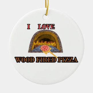houtpizza keramisch ornament