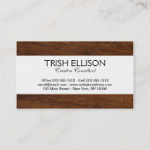 Houtplaat van textiel visitekaartje (Achterkant)