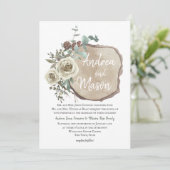 Houtplak Natuurlijk Roos en Eucalyptus Wedding Kaart (Staand voorkant)