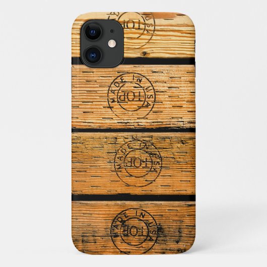 Houtplanken met de vermelding "Made in USA" Case-Mate iPhone Case (Achterkant)