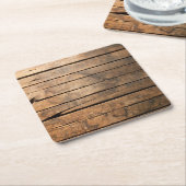 Houtplanken Vierkante Kartonnen Onderzetter (Schuin)