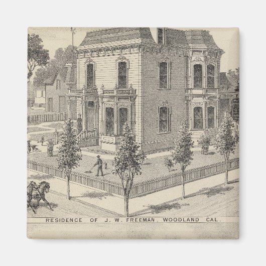 Houtresidenties lithografie magneet (Voorkant)