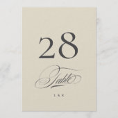 Houtskool Beige Premium Wedding 5 x 7 Tafelnummer (Voorkant)