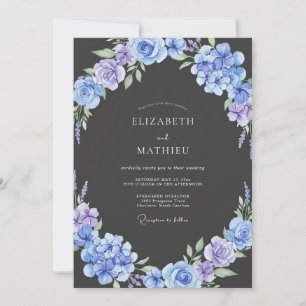 Houtskool Blauwgroene Hortensia Eucalyptus Bruilof Kaart
