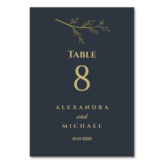 Houtskool Botanische Minimalistische Huwelijk Kaart (Voorkant)