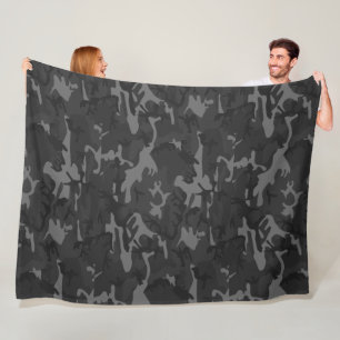 Houtskool Camo Fleece Deken