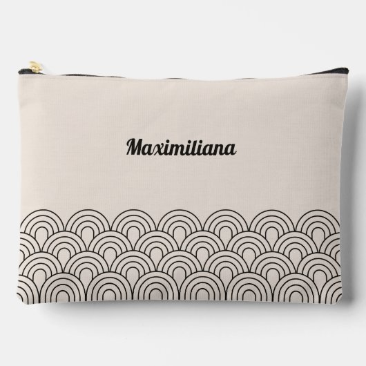 Houtskool Cement Boogjes Glam Grote Accessoire Pou Etui (Voorkant)