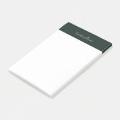  houtskool & chique gouden script monogram post-it® notes (Schuin)