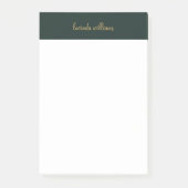  houtskool & chique gouden script monogram post-it® notes (Voorkant)