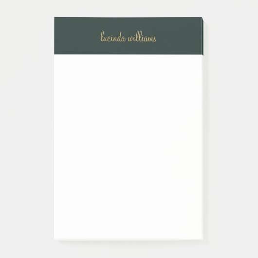  houtskool & chique gouden script monogram post-it® notes (Voorkant)