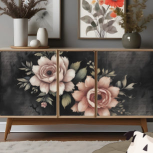 houtskool Dusky Bloemen Letter Decoupage Tissuepapier