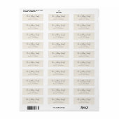 Houtskool en Crème Modern Script Adres Etiket (Full Sheet)